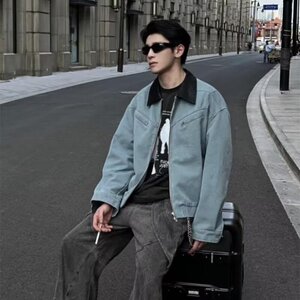 现货 底特律帆布翻领撞色宽松夹克男JK881/特P70图片