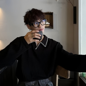 网图现货 秋季美式贝壳绣麦穗纹针织打底衫男女W47/P45图片