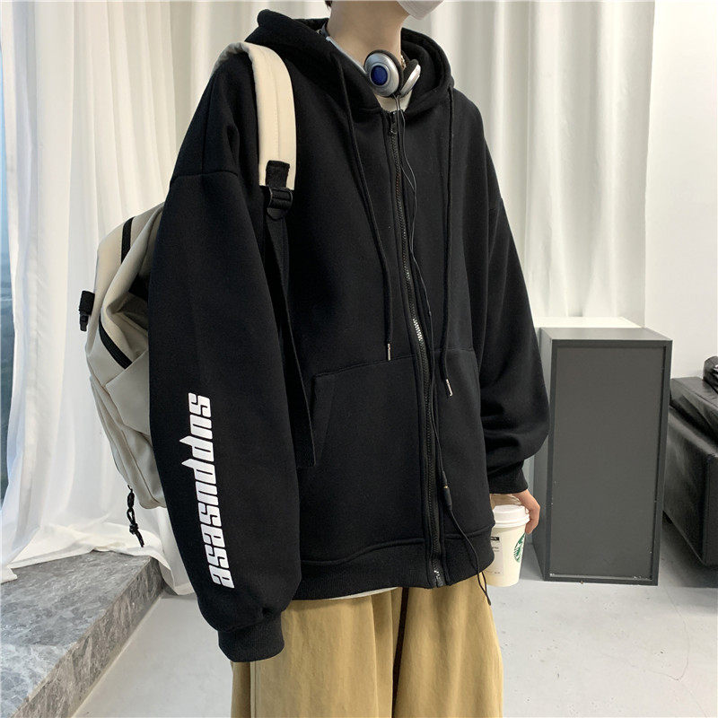 春秋新款宽松情侣连帽卫衣休闲开衫夹克205-3#WY2025P60,男装卫衣,星座205-3