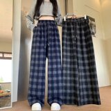 网图现货美式秋季格子宽松休闲长裤男女K153/特P45，男装休闲裤，星座205-3