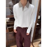 现货美式拼接polo衫男款老钱风正肩长袖t恤TK43/P特P45，男装针织衫/毛衣，星座205-3