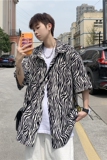 2021纯色夏装短袖衬衫情侣ins慵懒风宽松上衣C01/P40控58，男装衬衫，星座205-3
