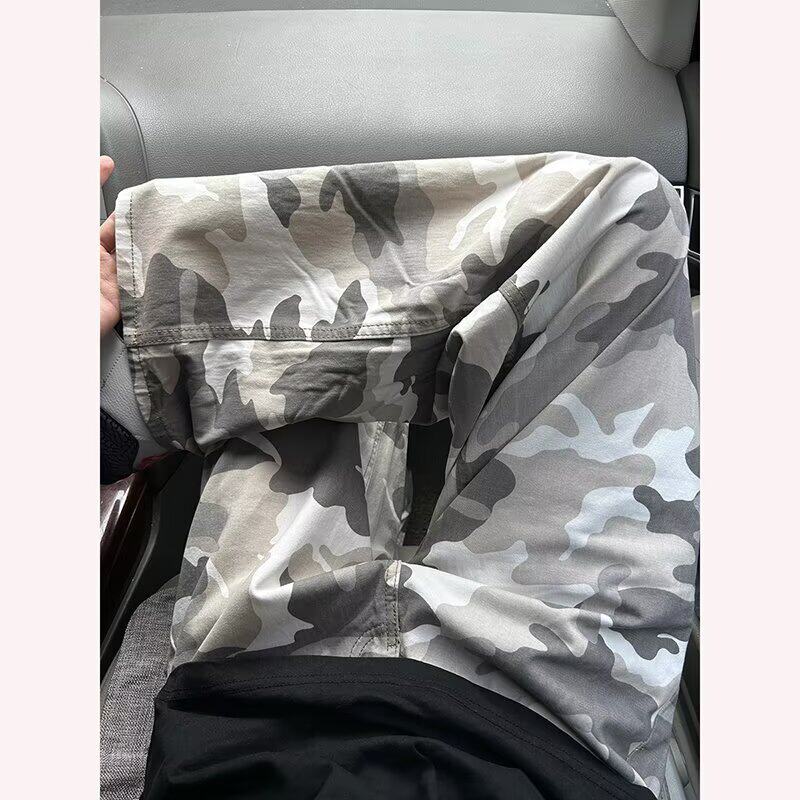 现货美式迷彩工装裤男灰白秋季直筒牛仔长裤子K75/特P45,男装牛仔裤,星座205-3