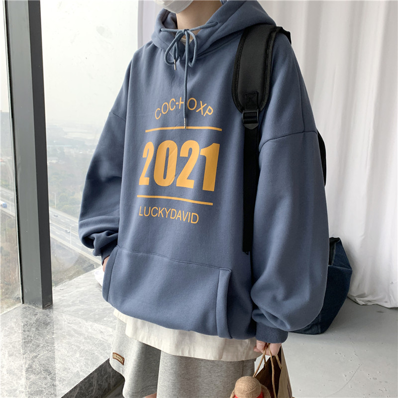 卫衣男春秋套头新款情侣连帽宽松潮流慵懒风外套205-3#WY2030/P50,男装卫衣,星座205-3