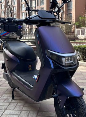 摩托车碳纤黑改色贴纸拉丝黑装饰