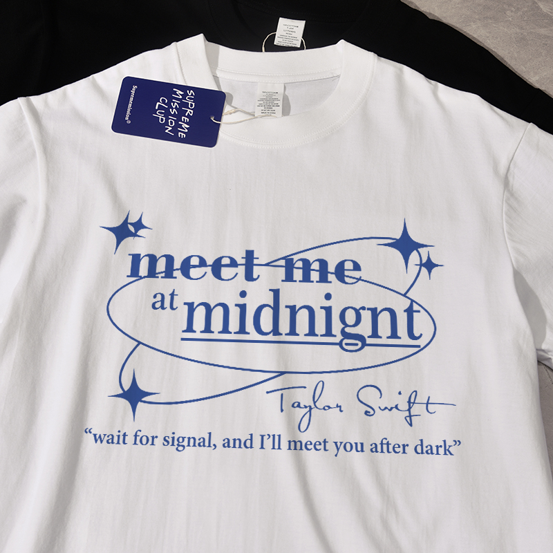 霉霉Midnights周边夏季新款ins风短袖t恤宽松休闲纯棉百搭情侣