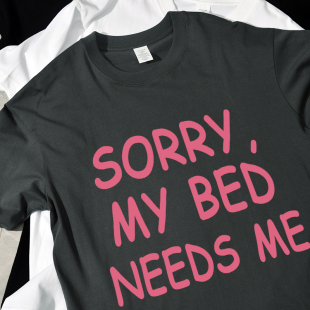 ins风短袖 BED 新款 t恤宽松休闲纯棉百搭男女情侣 NE夏季 SORRY