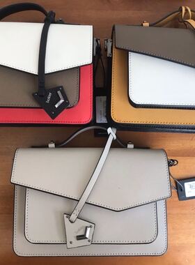 bot十字纹牛皮风琴包单肩斜挎手提包