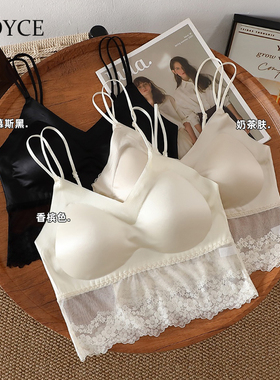 NOYCE内搭法式蕾丝美背文胸女性感吊带一体式带胸垫无痕内衣