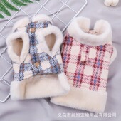 秋冬狗狗衣服加厚保暖可牵引棉衣宠物比熊贵宾博美泰迪小型犬马甲