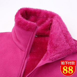 定制珊瑚绒抓绒外套女加绒加厚抓绒衣男卫衣秋冬摇粒绒印LOGO刺绣