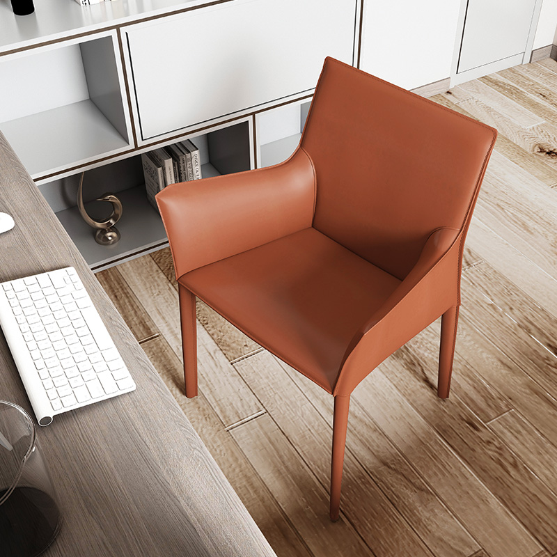 马鞍皮餐椅餐厅休闲咖啡椅