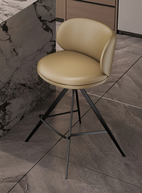 欧式吧台椅子高脚凳旋转靠背家用现代简约轻奢网红款中岛台椅7221