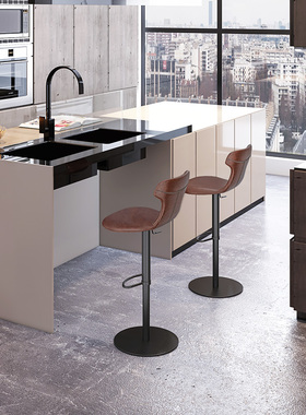 澳大利亚进口牛皮吧椅  头层牛皮  高级感真皮吧台椅  H758