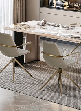 侘寂风休闲电脑椅梳妆椅可旋转升降带滑轮靠背扶手椅子808 936