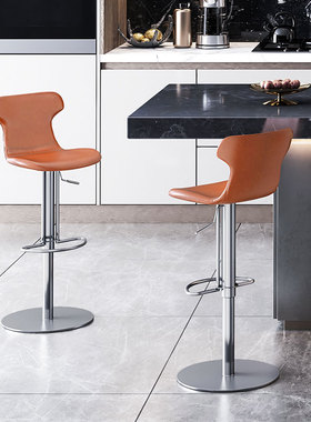 吧椅设计师款轻奢意式家用可升降旋转高脚凳吧台椅子799  7209