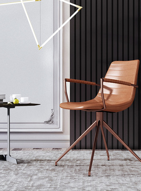 HEDUEN设计师书房椅子家用卧室轻奢扶手舒适小众设计感靠背H505