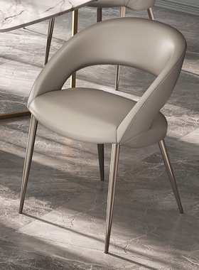 HEDUEN意大利进口头层牛皮/真皮餐椅  别墅客厅洽谈椅   H5917