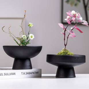 剑山佛手柑托盘中式复古无孔米竹水培苔藓球蕨类花盆果盘点心盘