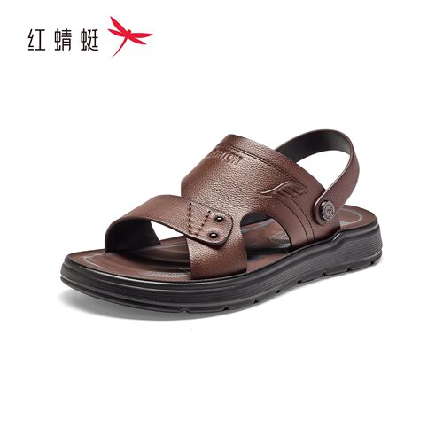红蜻蜓夏男凉鞋沙滩防滑露趾休闲