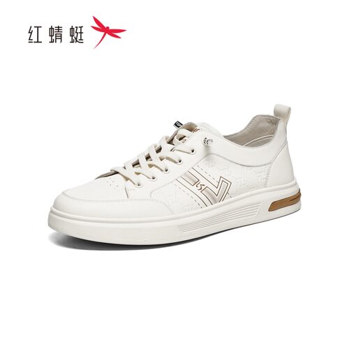 红蜻蜓春季男小白板鞋休闲免系带