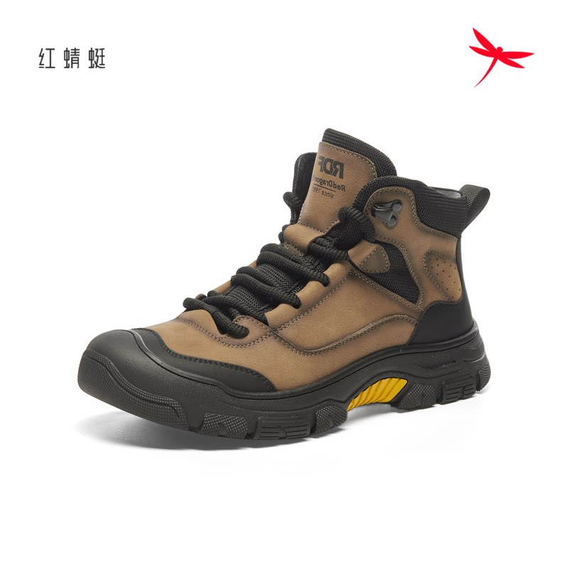 红蜻蜓冬季男式高帮棉鞋加绒户外