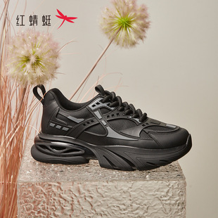 红蜻蜓2024冬季新男式飞织鞋AD58568001休闲运动系带户外跑步厚底