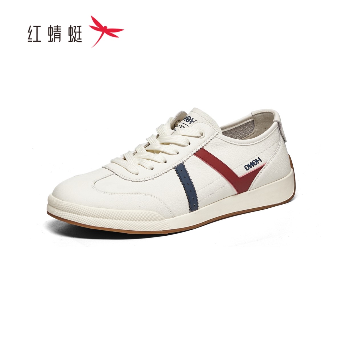 红蜻蜓春男小白板鞋休闲商务德训