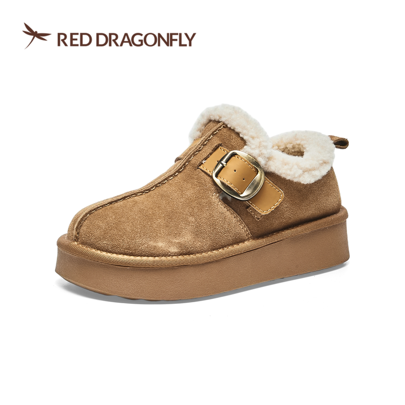 红蜻蜓冬女士雪地靴厚底勃肯棉鞋