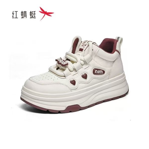 红蜻蜓冬季高帮女棉鞋短靴厚底