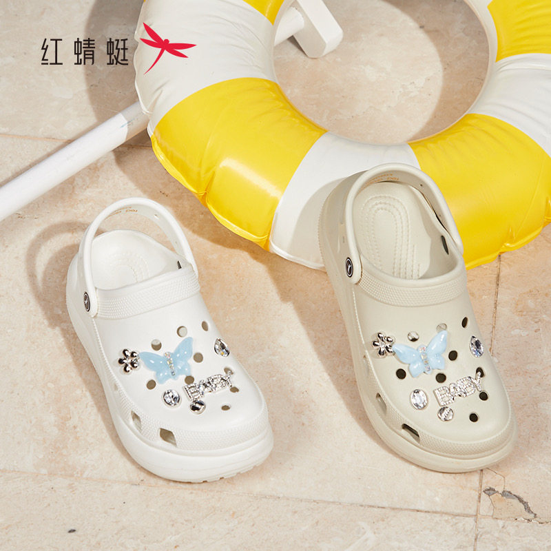 红蜻蜓2025夏季女鞋包头拖鞋KX66588201两穿洞洞鞋KX66588202透气