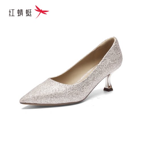 红蜻蜓秋季女士单鞋格利特鞋高跟