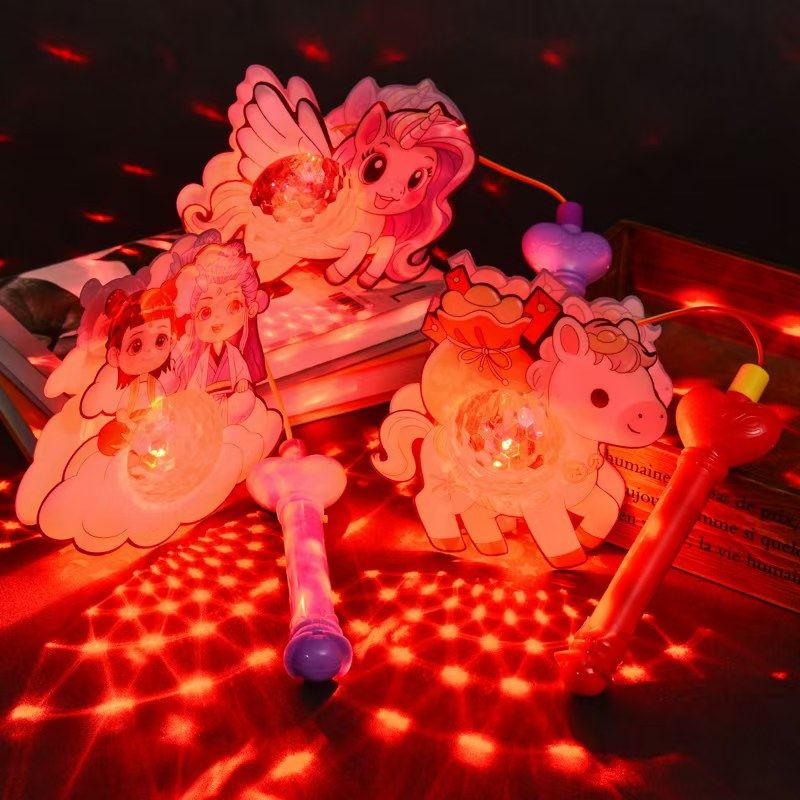 发光卡通手提音乐灯笼中秋新年元宵节投影儿童玩具地摊热卖礼品