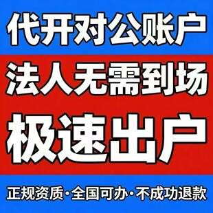 全国代开对公账户开通办理个体户公司银行账户注册极速出户代办理