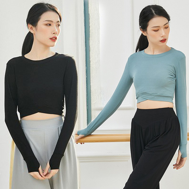 舞蹈练功服女显瘦套指长袖肚皮舞