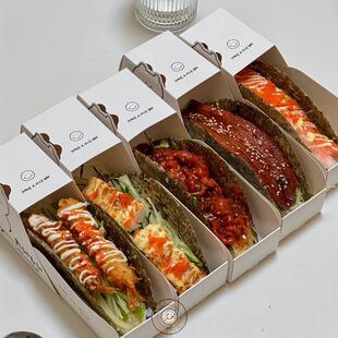 海苔Taco寿司包装 袋便当盒子汉堡打包盒一次性纸盒 厚蛋烧吐司包装