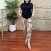 净版 时尚 打底衫 波点萝卜裤 英国cherrykoko夏季 显瘦女装 新款