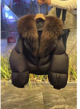 英国cherrykoko冬季新款时尚保暖棉服小个子洋气毛领外套女