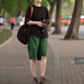 女 宽松圆领显瘦t恤休闲高腰五分短裤 英国cherrykoko夏季 新款