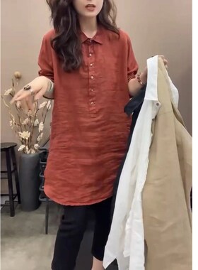 英国cherrykoko春夏新款色长袖翻领衬衫宽松显瘦洋气上衣