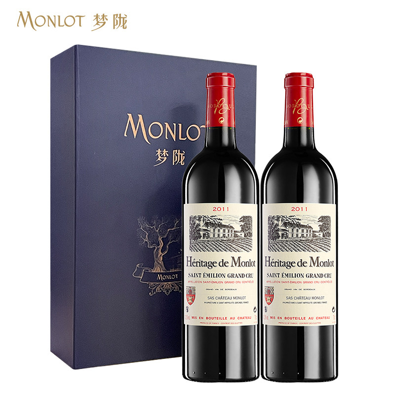 梦陇传承2011法国波尔多原瓶进口干红葡萄酒红酒双瓶