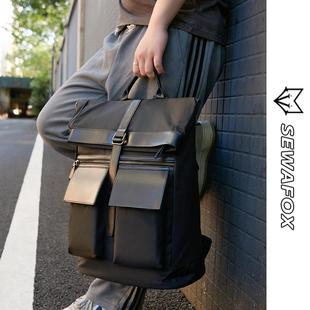 大容量双肩包男商务通勤出差高级感男士结实耐用休闲旅行背包男款