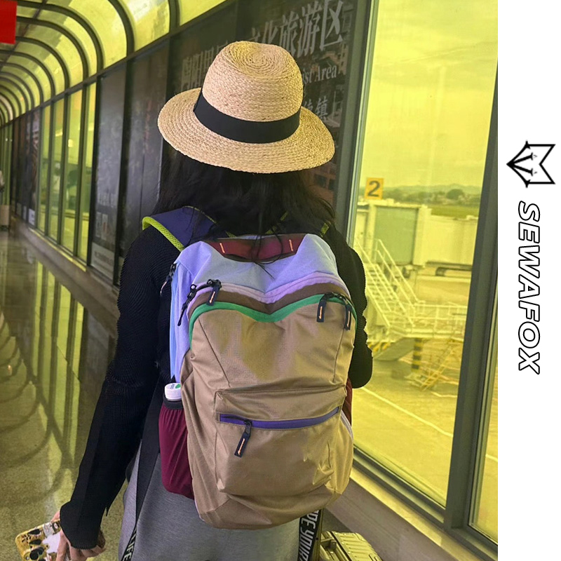 大容量旅行双肩包男女轻量化户外轻便防泼水多巴胺风行李包背包