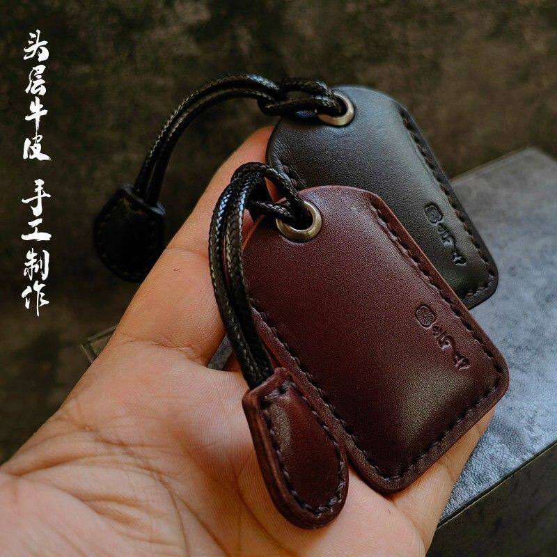 真皮门禁卡套头层牛皮钥匙扣男女通用长方形智能感应卡套小区小包