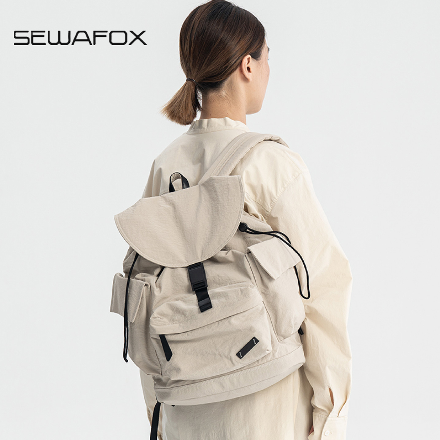 SEWAFOX新款学生书包通勤双肩包