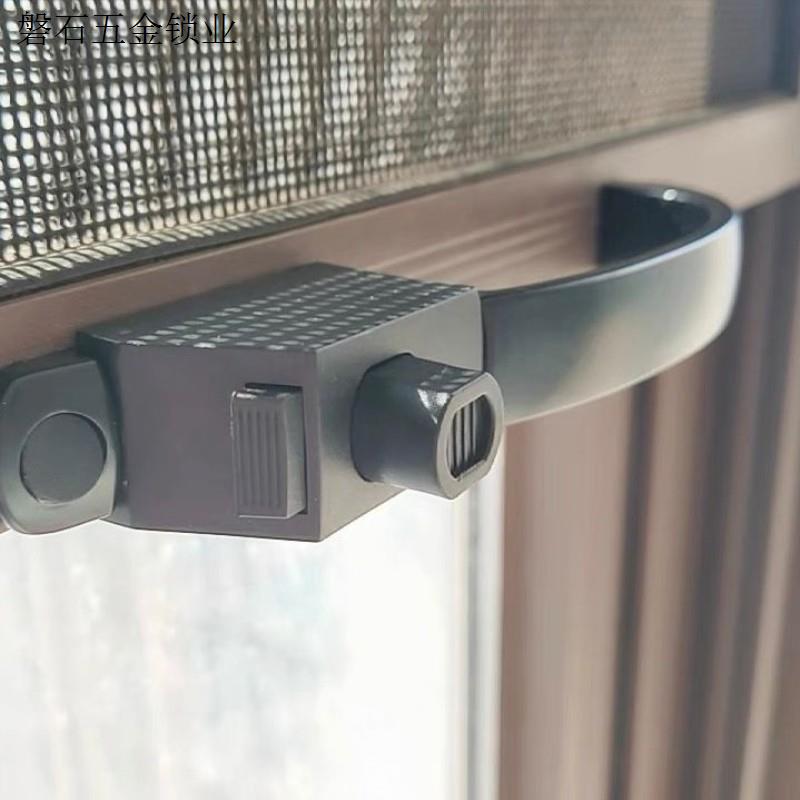 纱窗锁配件移门插杆锁三推锁把手金刚网纱窗防盗插销拉手执手锁.