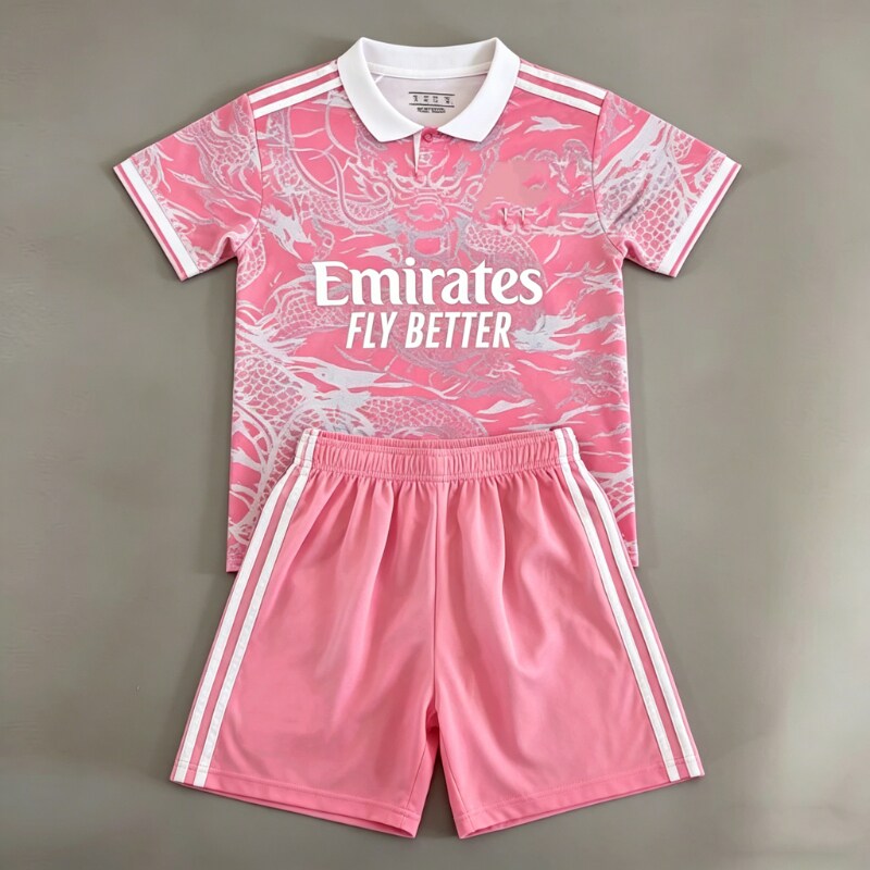 皇马龙年粉色限定C罗球衣儿童比赛队服姆巴佩训练足球服套装定制