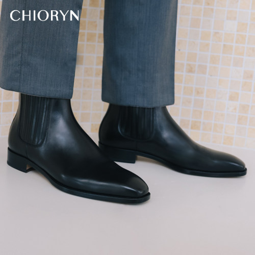 小牛皮切尔西马丁靴chioryn青润