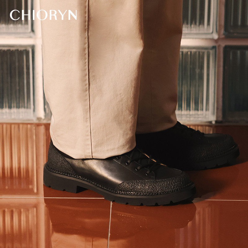 【轻量化增高工装皮鞋】chioryn青润厚底登山皮靴男足弓支撑婚鞋