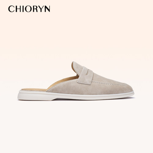 小羊皮一脚蹬拖鞋男chioryn青润
